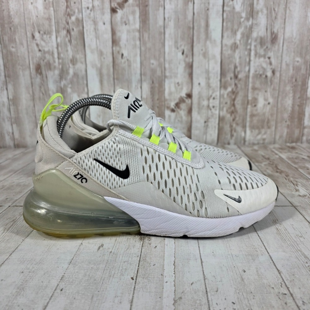 Nike Air Max 270 Womens White Black Volt Sneakers AH6789-108 Size 8